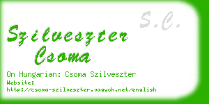 szilveszter csoma business card